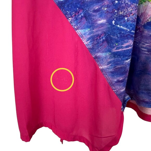 Leoma Lovegrove Womens V-Neck Top Sz XL Anchor Artwork Asymmetrical Hem - Picture 9 of 9